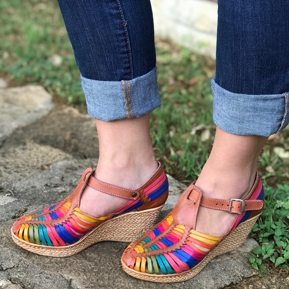 Shoes - Multi color fiesta huarache wedge